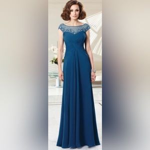 NWT VM Collection Teal Draped Maxi Dress Size 14